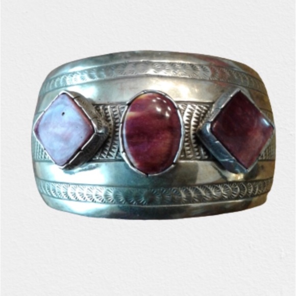 Native American Navajo Spiny Oyster Vintage Bracelet - Picture 3 of 10